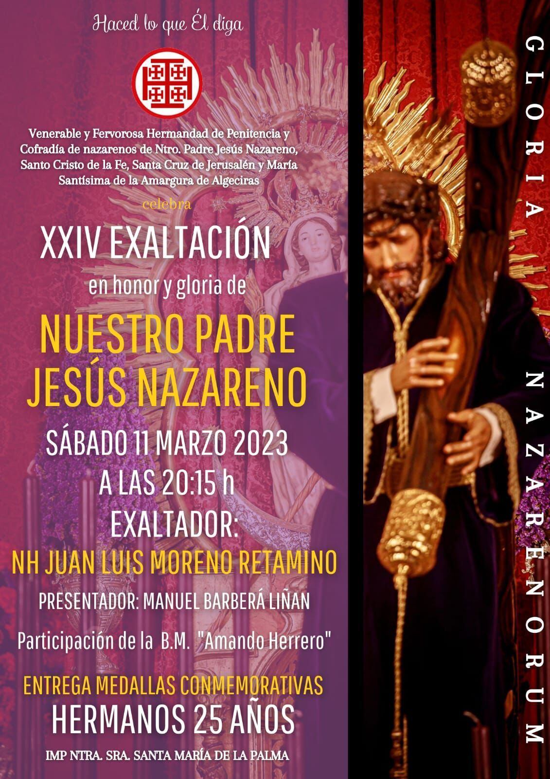 Cartel anunciador de la Exaltación al Nazareno en Algeciras