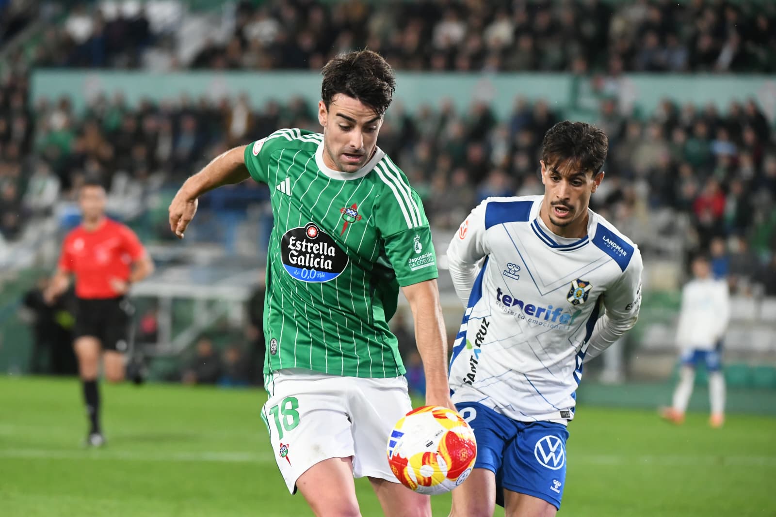 David Concha, en una imagen del Racing-Tenerife de este sábado en A Malata (cedida)