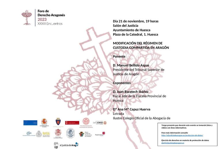 Cartel de la jornada de Justicia de Aragón
