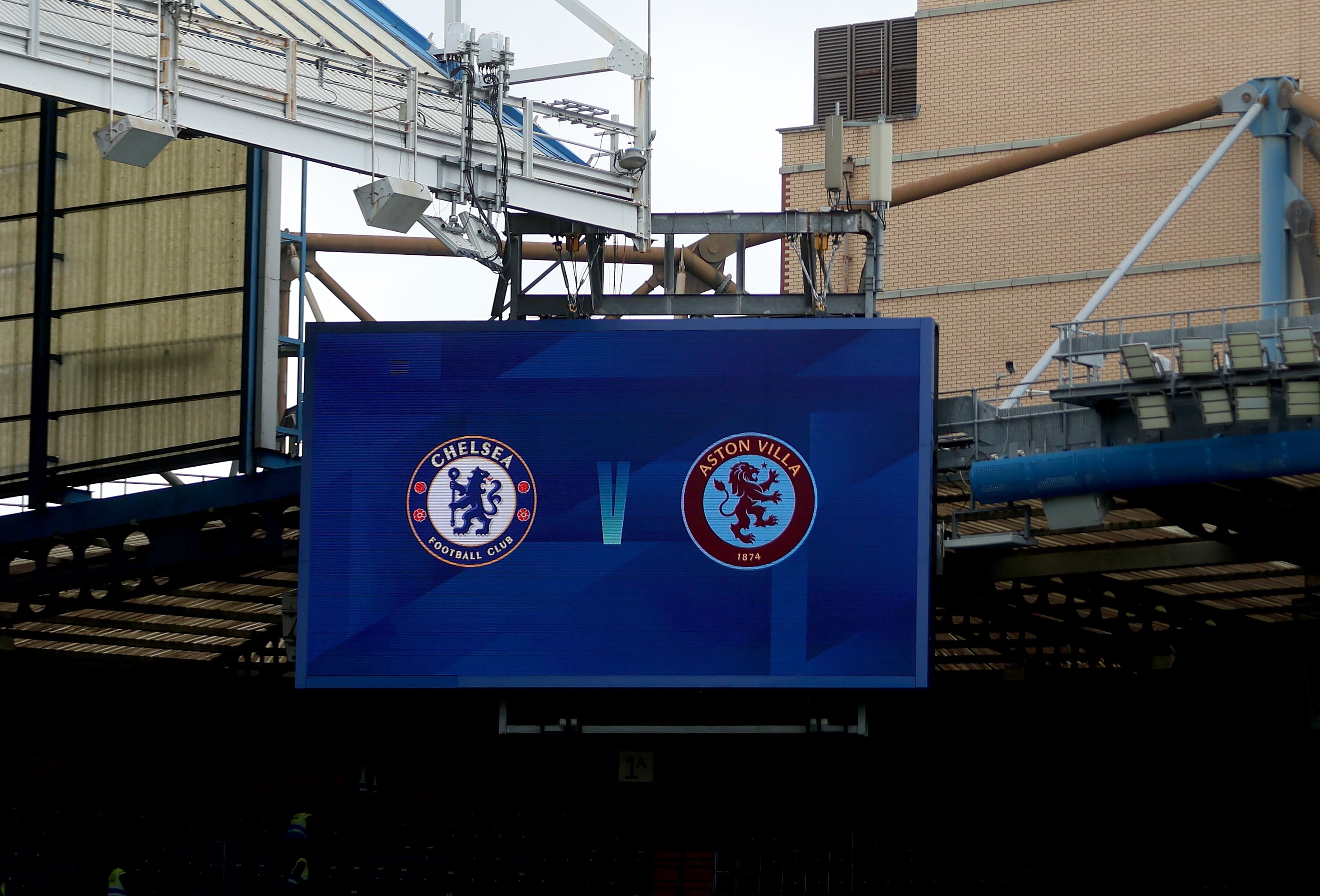 Imagen del marcador del Chelsea - Aston Villa, el pasado domingo.