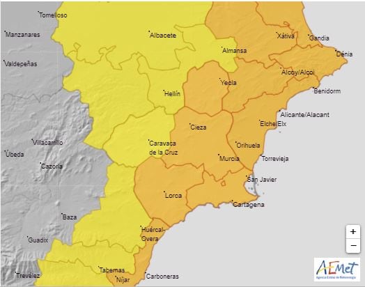 Avisos meteorológicos por lluvias y tormentas