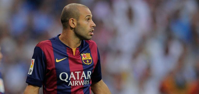 Mascherano, durante un partido con el Barça