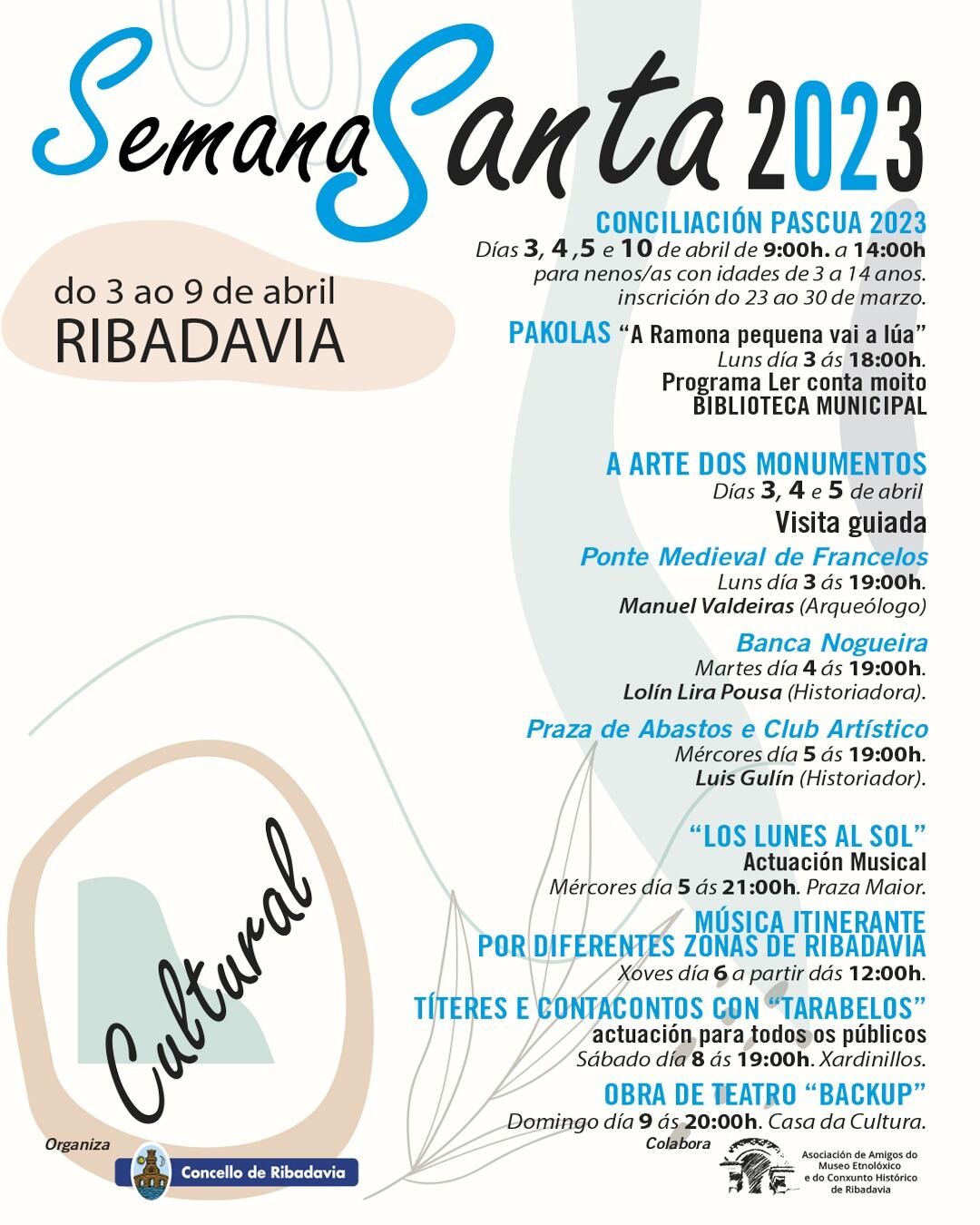 Cartel coa programación da Semana Santa de Ribadavia