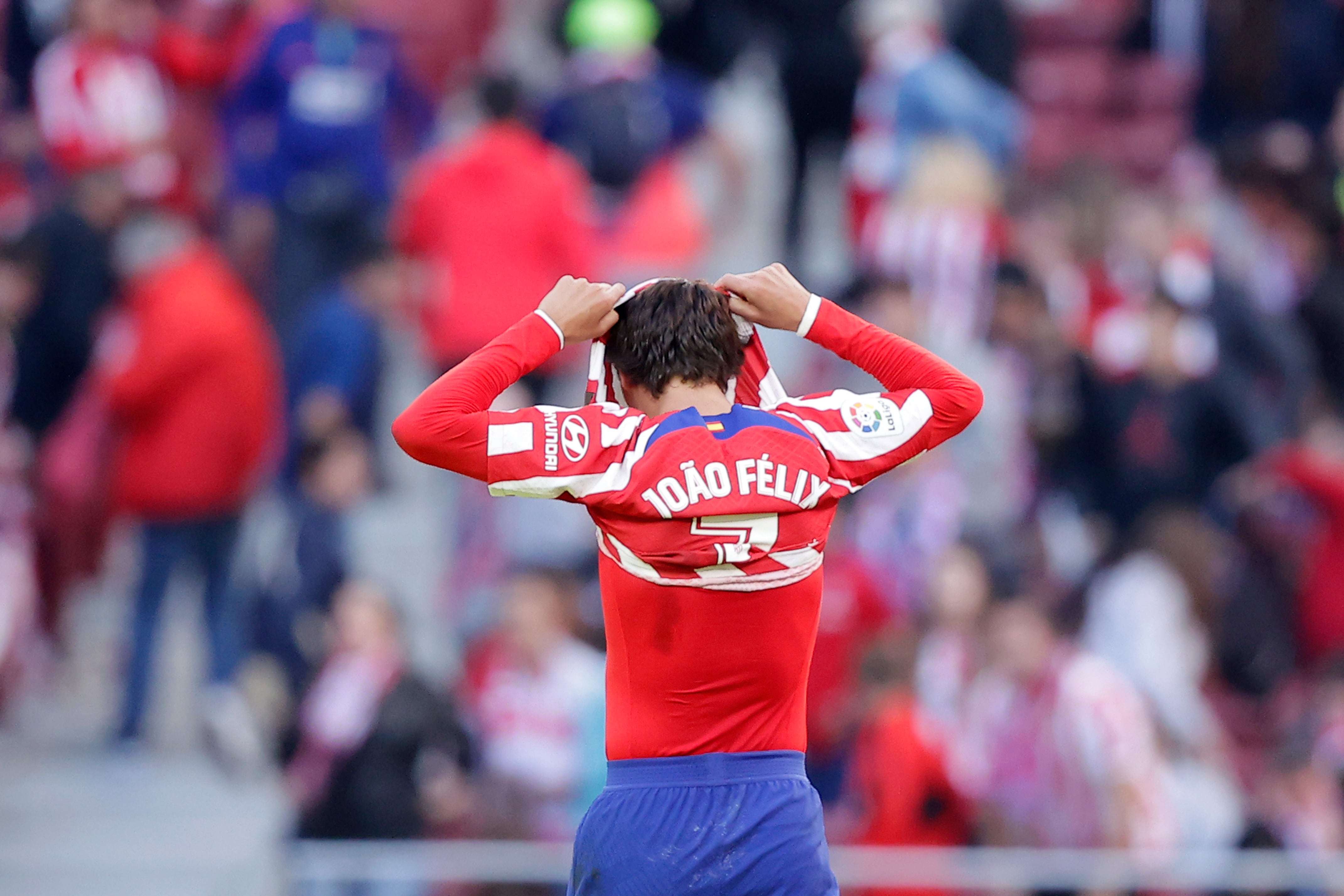 Joao Félix, delantero del Atlético de Madrid, durante un partido con los rojiblancos (David S. Bustamante/Soccrates/Getty Images).