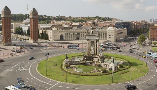 Rotonda en Barcelona.