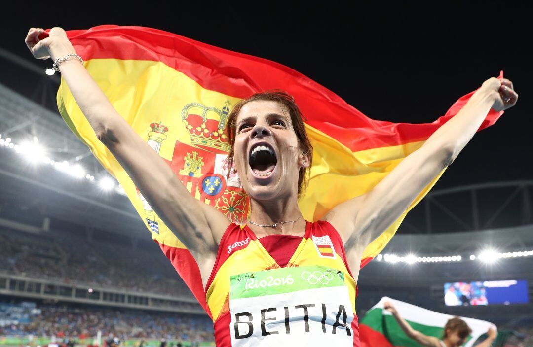 Ruth Beitia estalla de júbilo tras conquistar el oro olímpico en Río de Janeiro