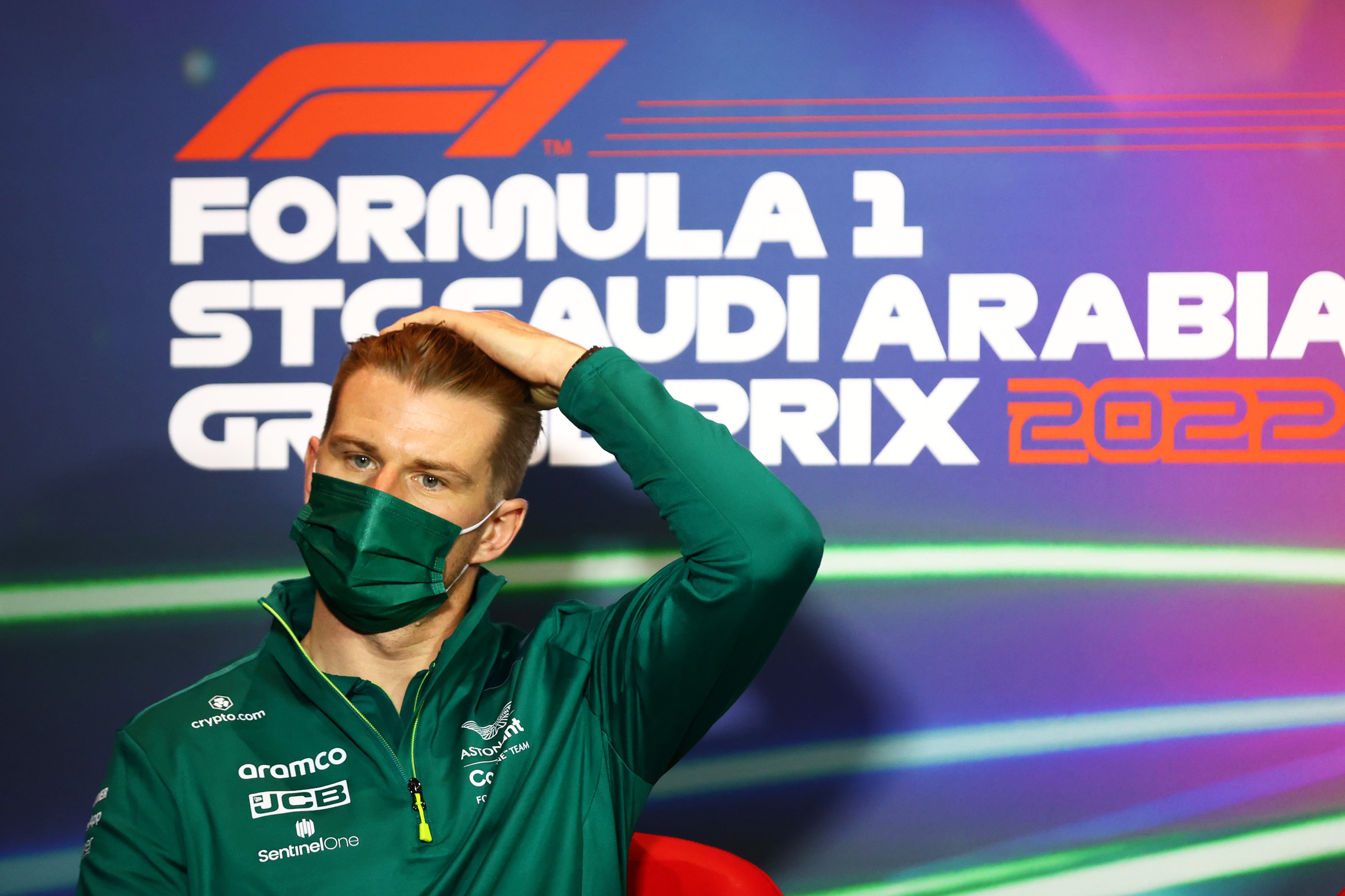 Nico Hulkenberg, piloto de Aston Martin, en la rueda de prensa del GP de Arabia Saudí