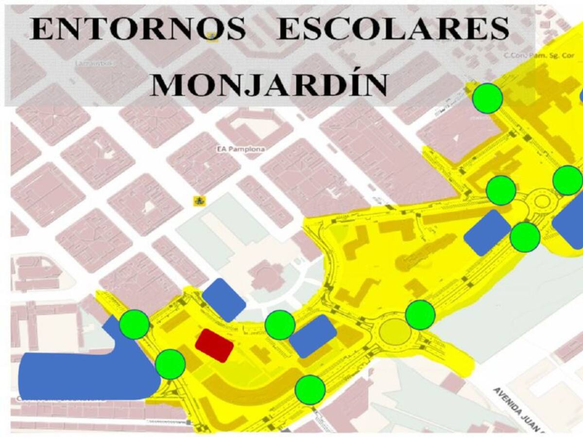 La calle Monjardín será el primer corredor escolar seguro