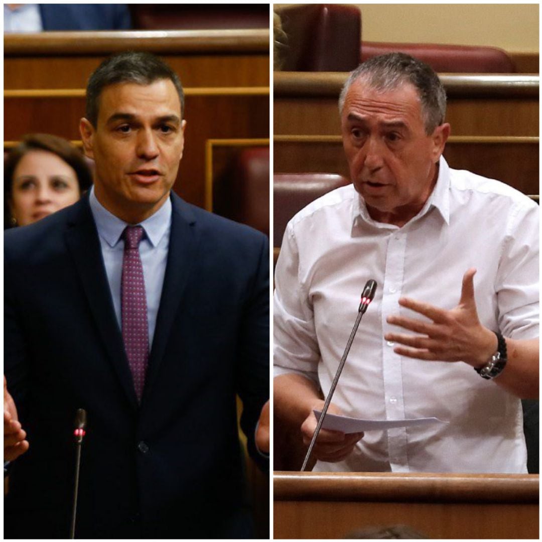 Pedro Sánchez y Joan Baldoví durante la sesión de control al Gobierno en el Congreso de los DIputados en una imagen de archivo