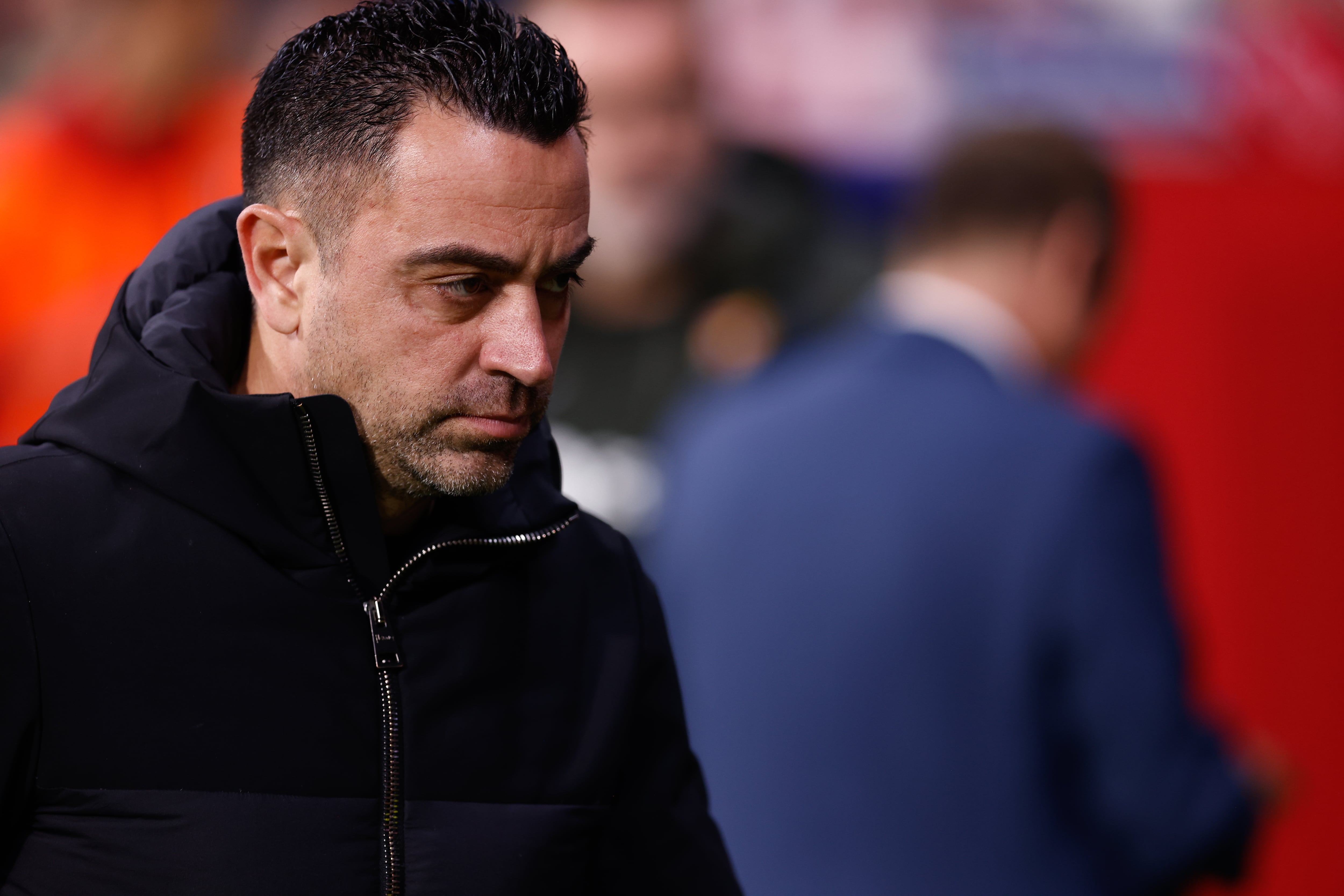 Xavi Hernández, en el Metropolitano, durante el partido de Liga entre Atlético de Madrid y FC Barcelona. (Photo By Oscar J. Barroso/Europa Press via Getty Images)