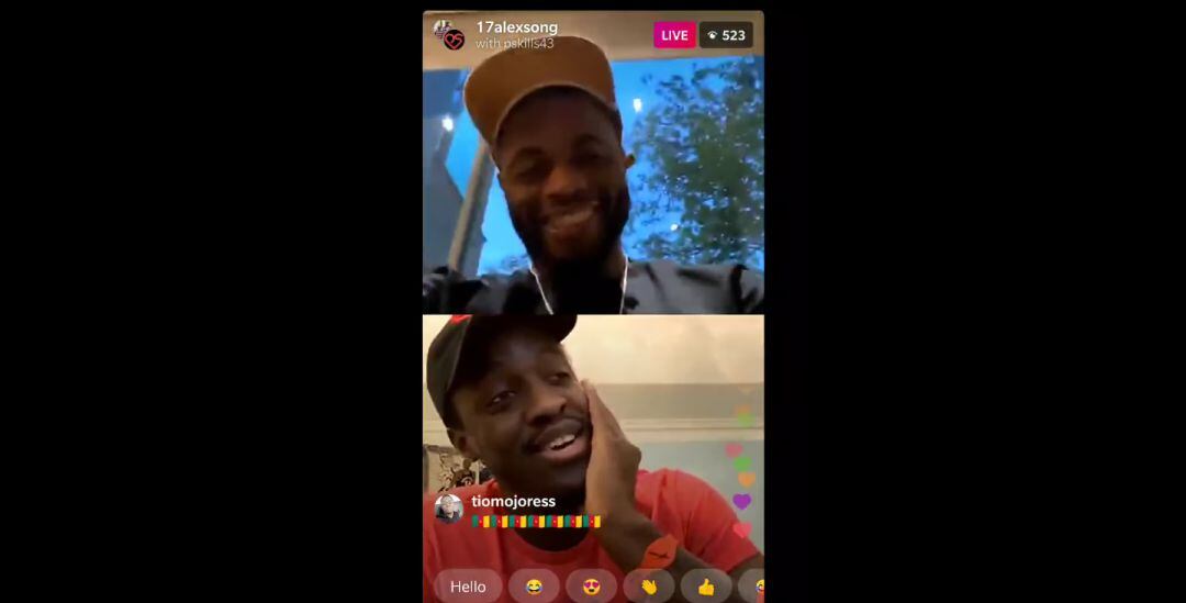 Alex Song y Pascal Siakam durante la charla que han mantenido en Instagram