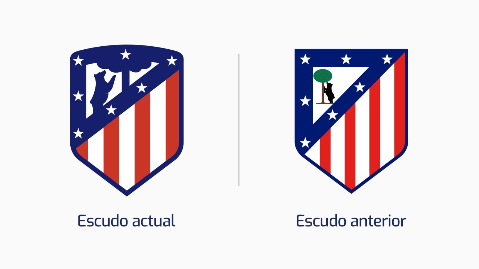 Los dos escudos que pueden votar los socios del Atlético.