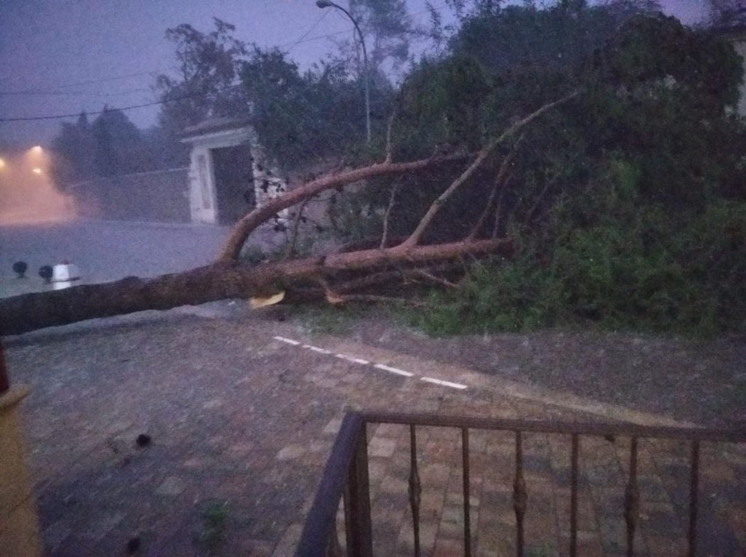 Imagen durante la tormenta en Santa María del Campo Rus