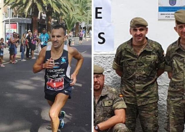 El corredor da apoyo logístico junto a sus compañeros de su unidad