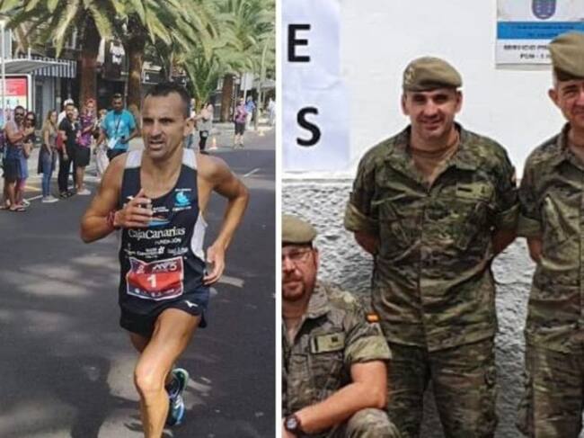 El corredor da apoyo logístico junto a sus compañeros de su unidad