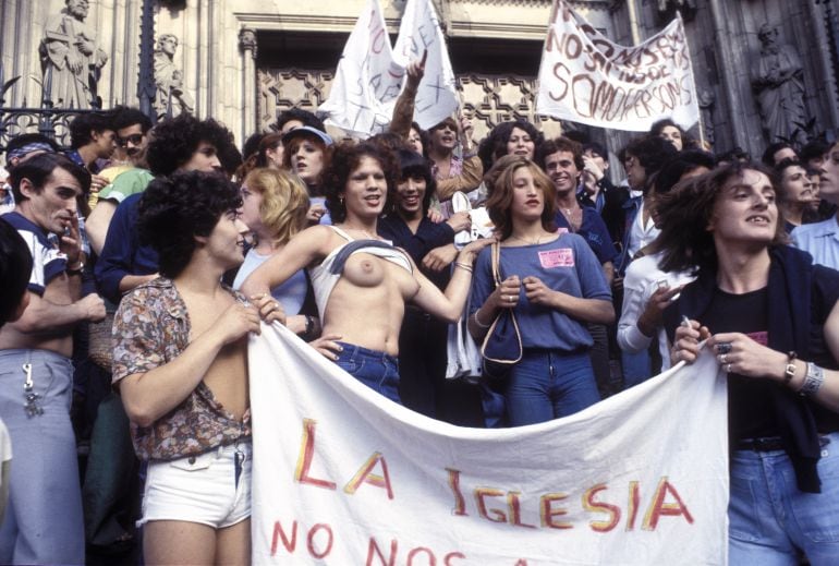 Manifestación de colectivos LGTB en Barcelona en 1978