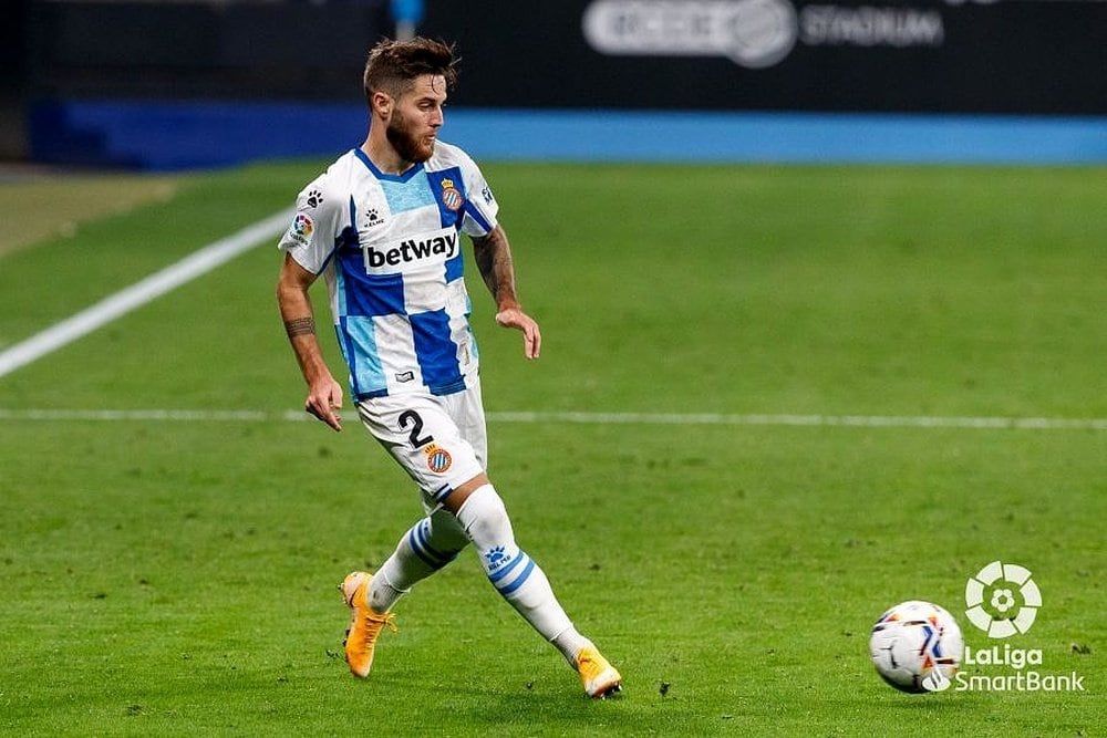 Miguelón durante un partido con el Espanyol