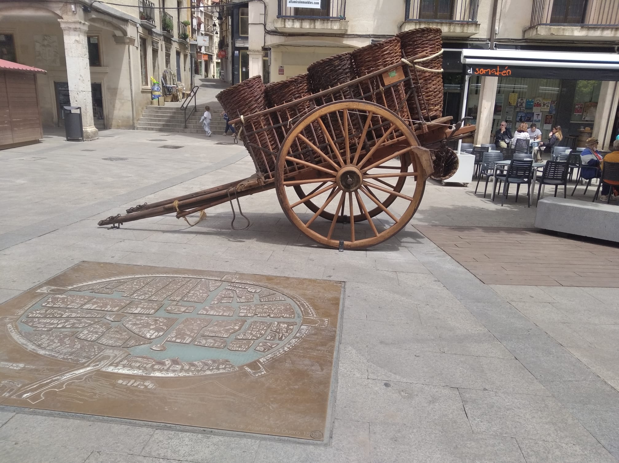 El carro instalado de momento en la Plaza Mayor