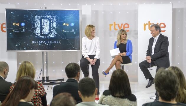 Silvia Intxaurrondo, Toñi Prieto y Paco Lobatón en la presentación de &#039;Desaparecidos&#039;