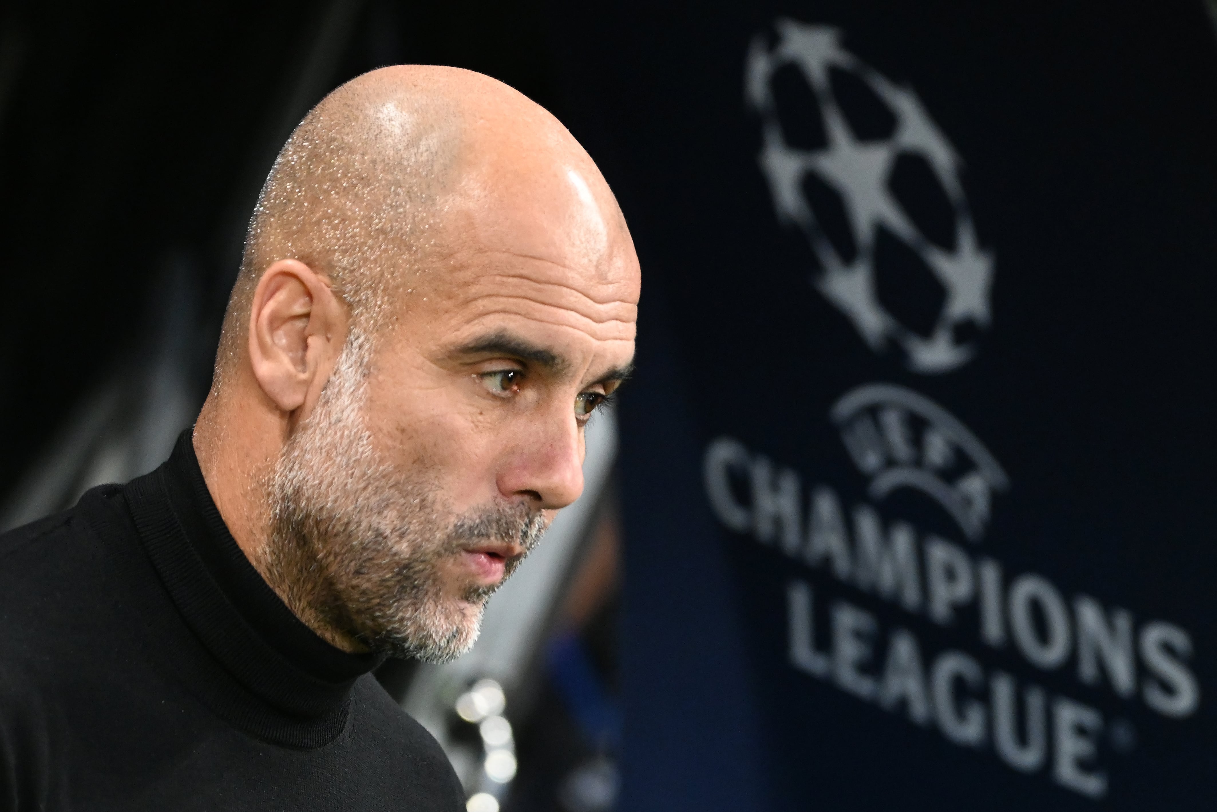 Guardiola, este martes, en los prolegómenos del partido ante el Copenhague.