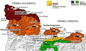 Protecció Civil activa en ALERTA el pla Allaucat pel perill d'allaus MOLT FORT a la zona de l'Aran-Franja Nord Pallaresa, aquest diumenge al matí