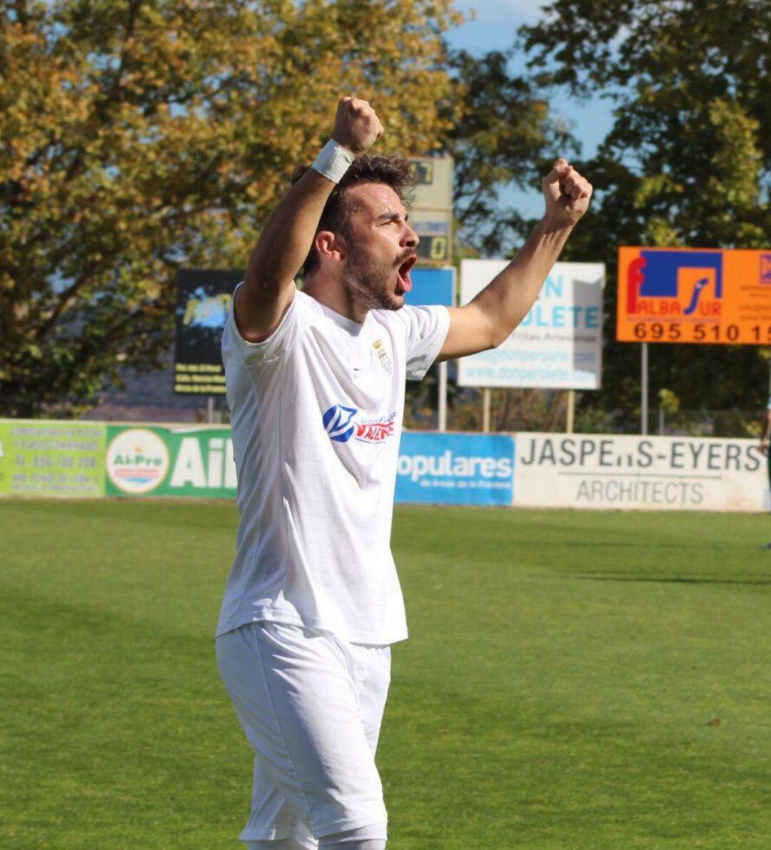 José Ángel Giráldez celebrando un gol esta temporada 