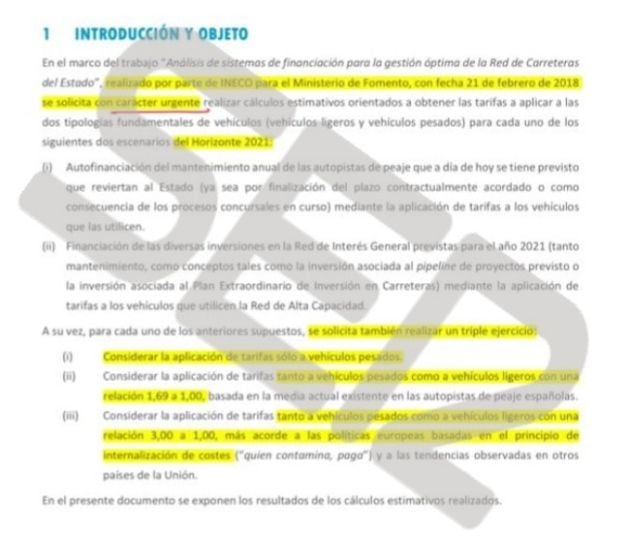 El Gobierno del PP pretendía aplicar este 2021 el pago por uso en las autovías