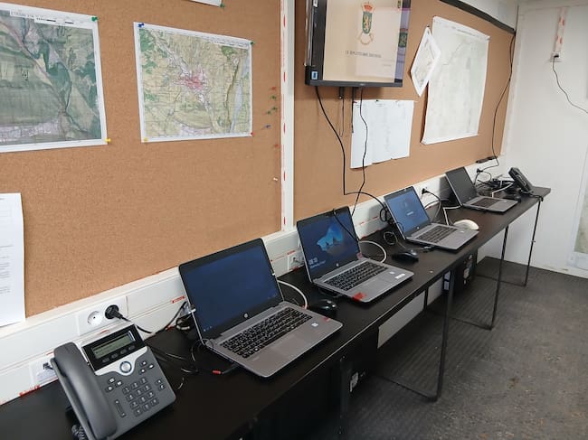 Ejercicio militar en Las Baldorrias en Barbastro