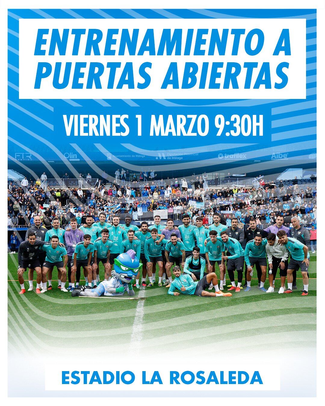 El Málaga abre las puertas a los aficionados para presenciar el entrenamiento del viernes