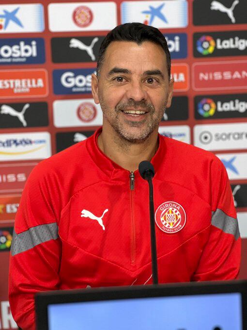 Míchel Sánchez, a la roda de premsa prèvia al partit davant el Rayo.