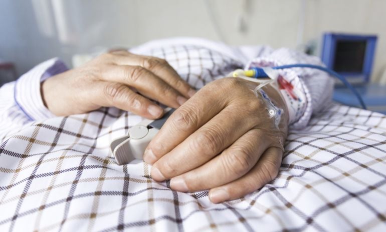 Paciente en un hospital. 