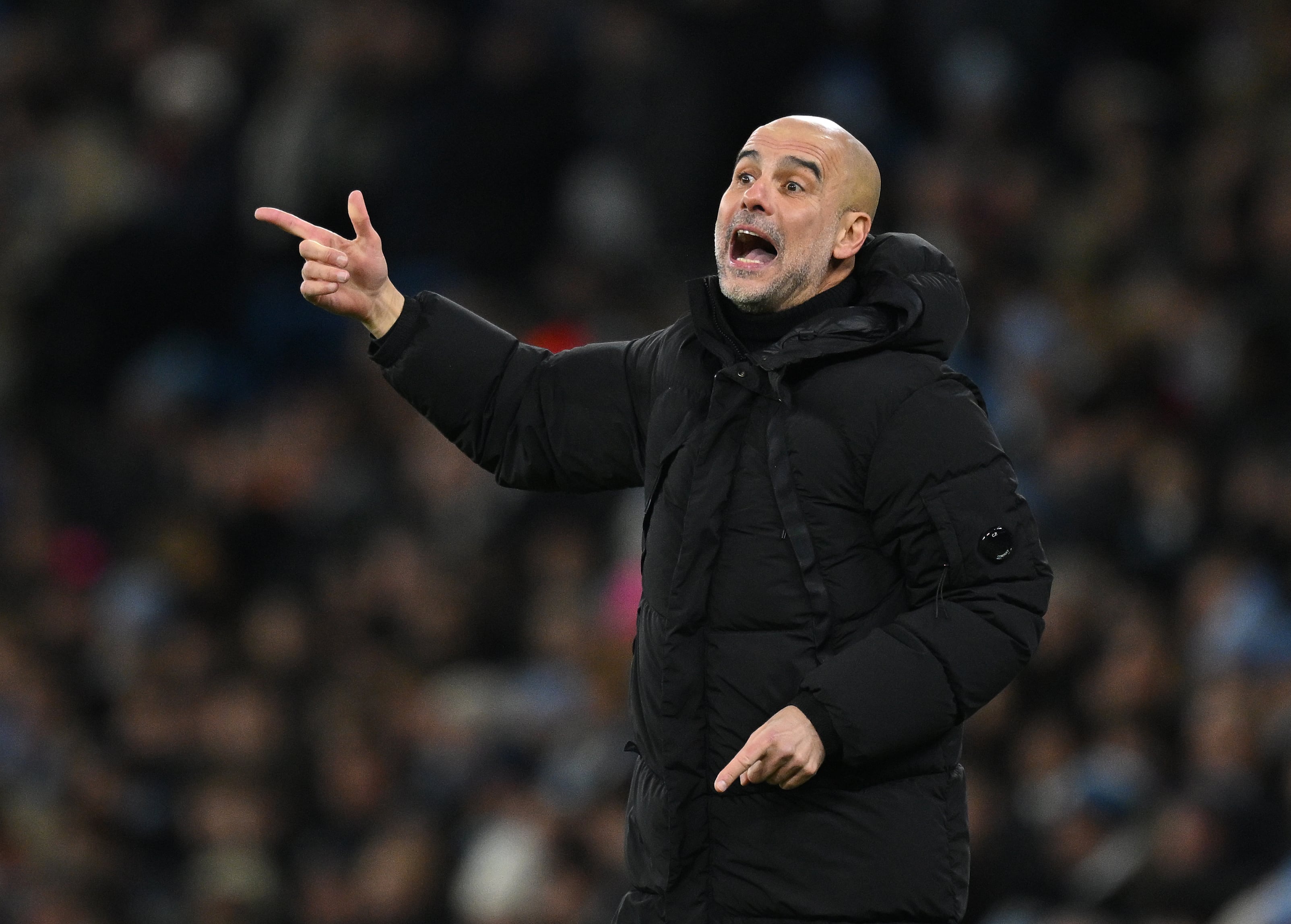 Pep Guardiola durante su partido frente al Brighton en Premier League