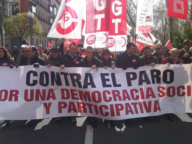 Manifestación de la Cumbre Social en Valladolid.