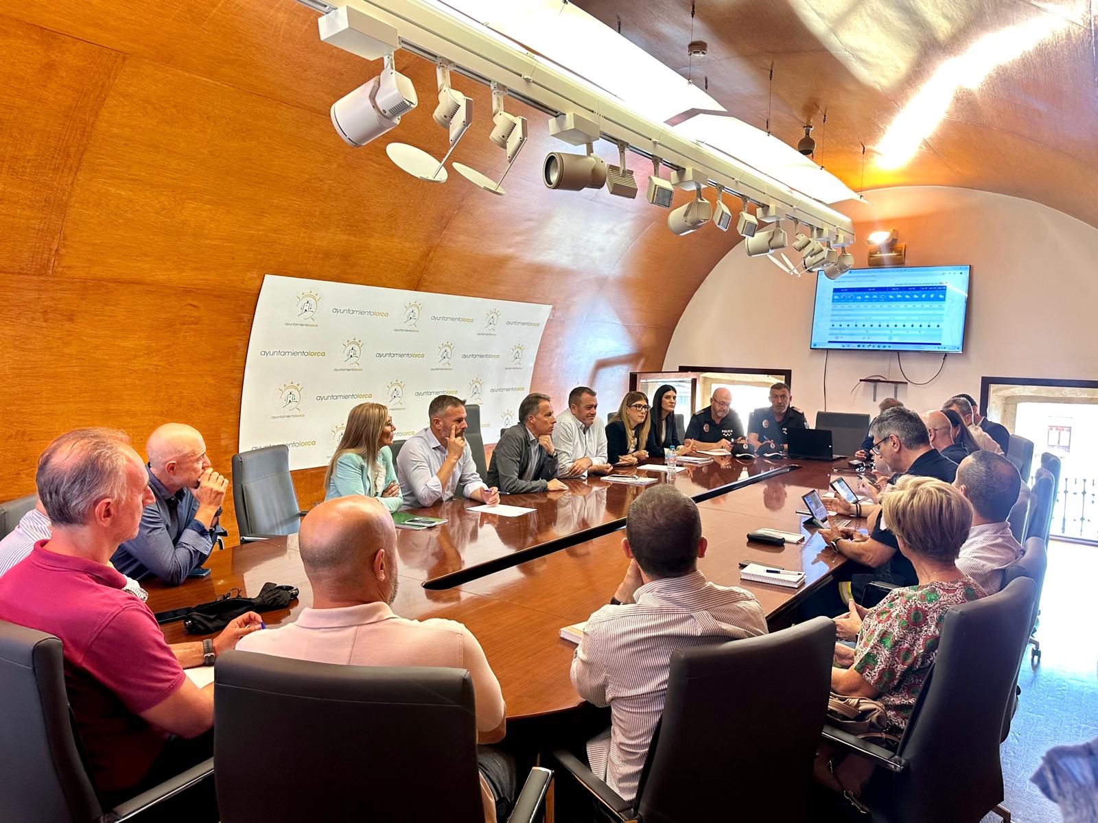 Reunión de coordinación ante el aviso naranja por lluvias en Lorca