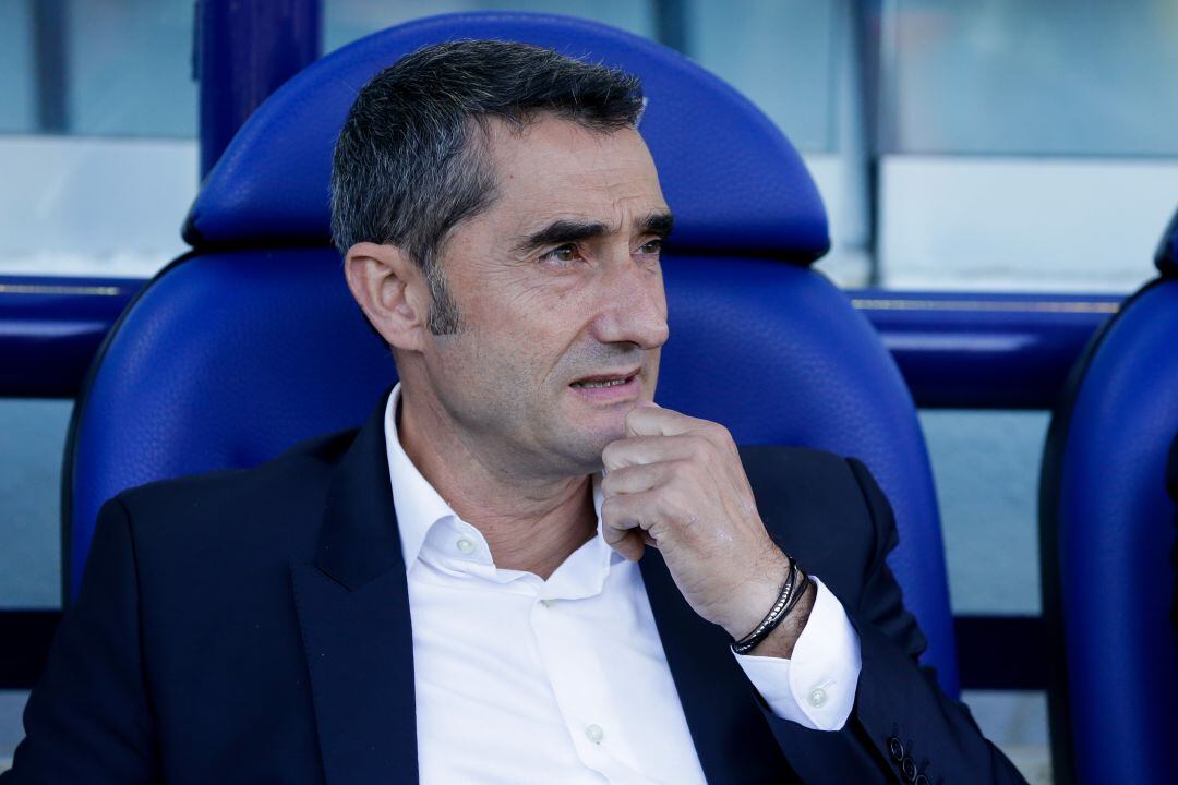 Ernesto Valverde, en el último partido del Barcelona contra el Levante