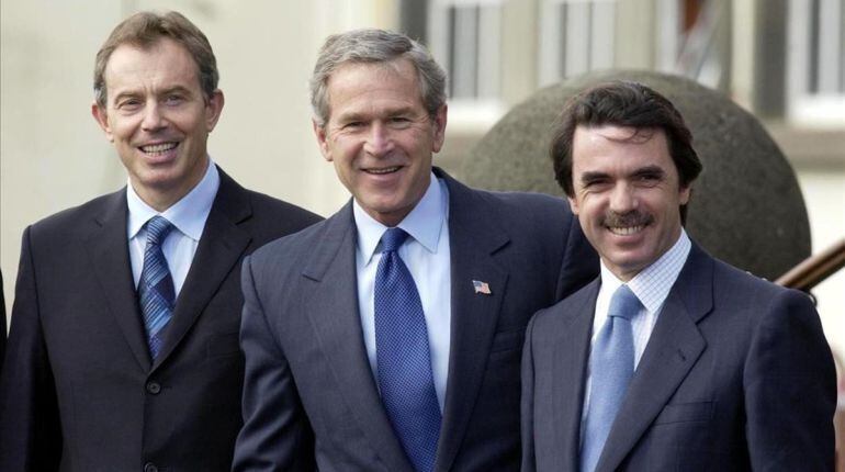 Tony Blair, George Bush y José María Aznar, en una fotografía de archivo