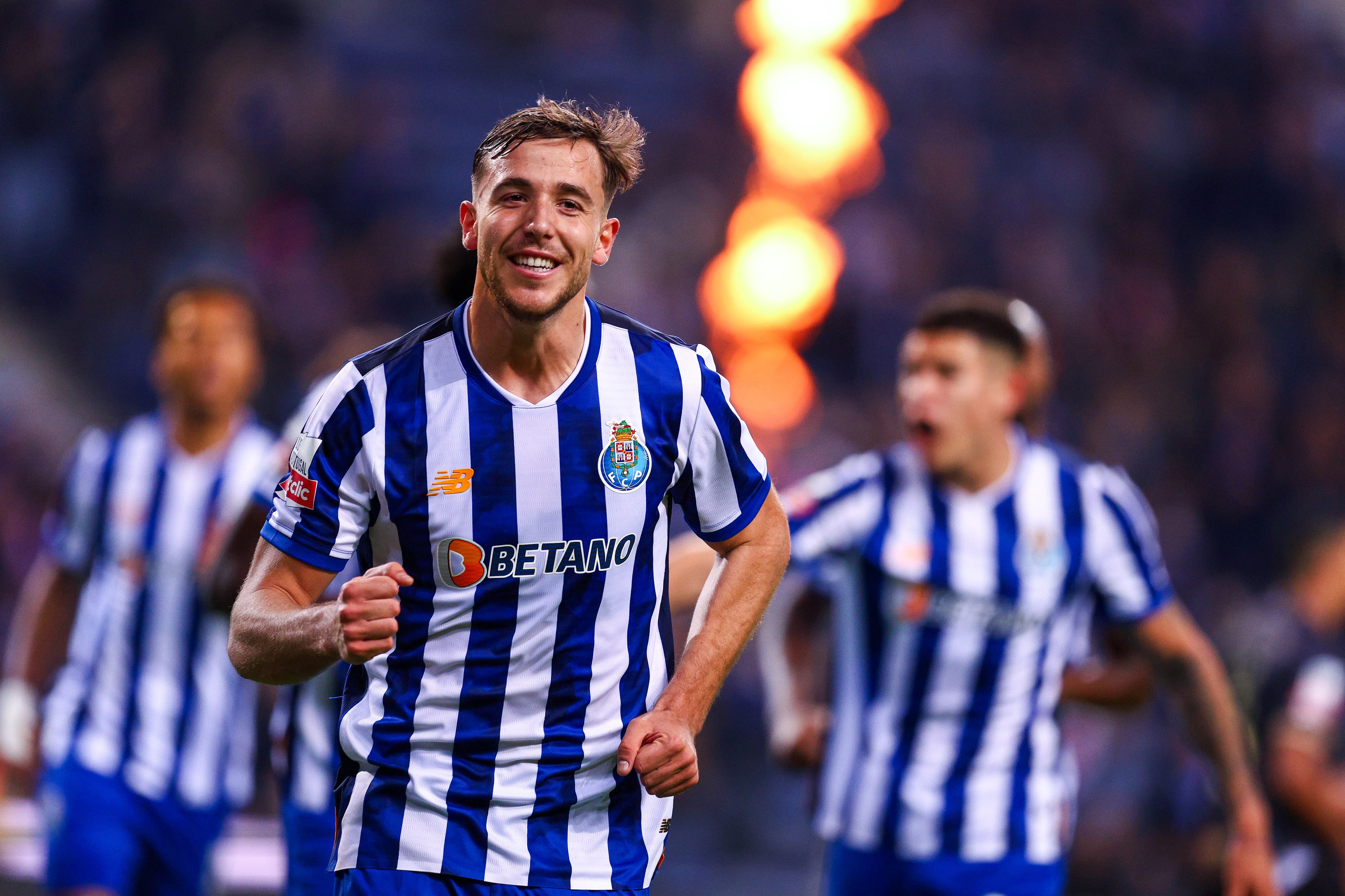 Nico Gonzalez celebra uno de sus goles con el Oporto. (Diogo Cardoso/Getty Images)