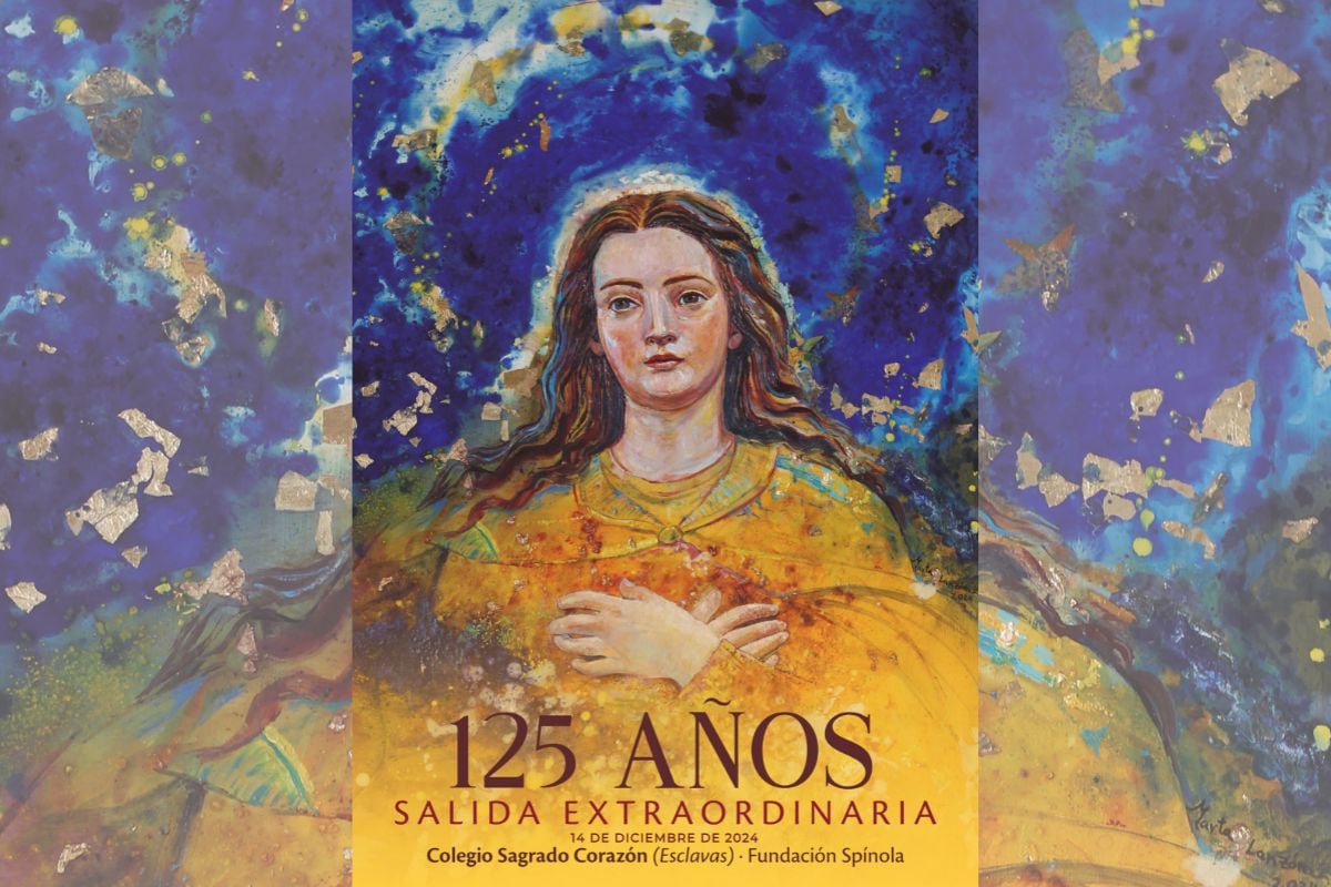 Cartel de la salida procesional de la Virgen Inmaculada del Colegio de las Esclavas