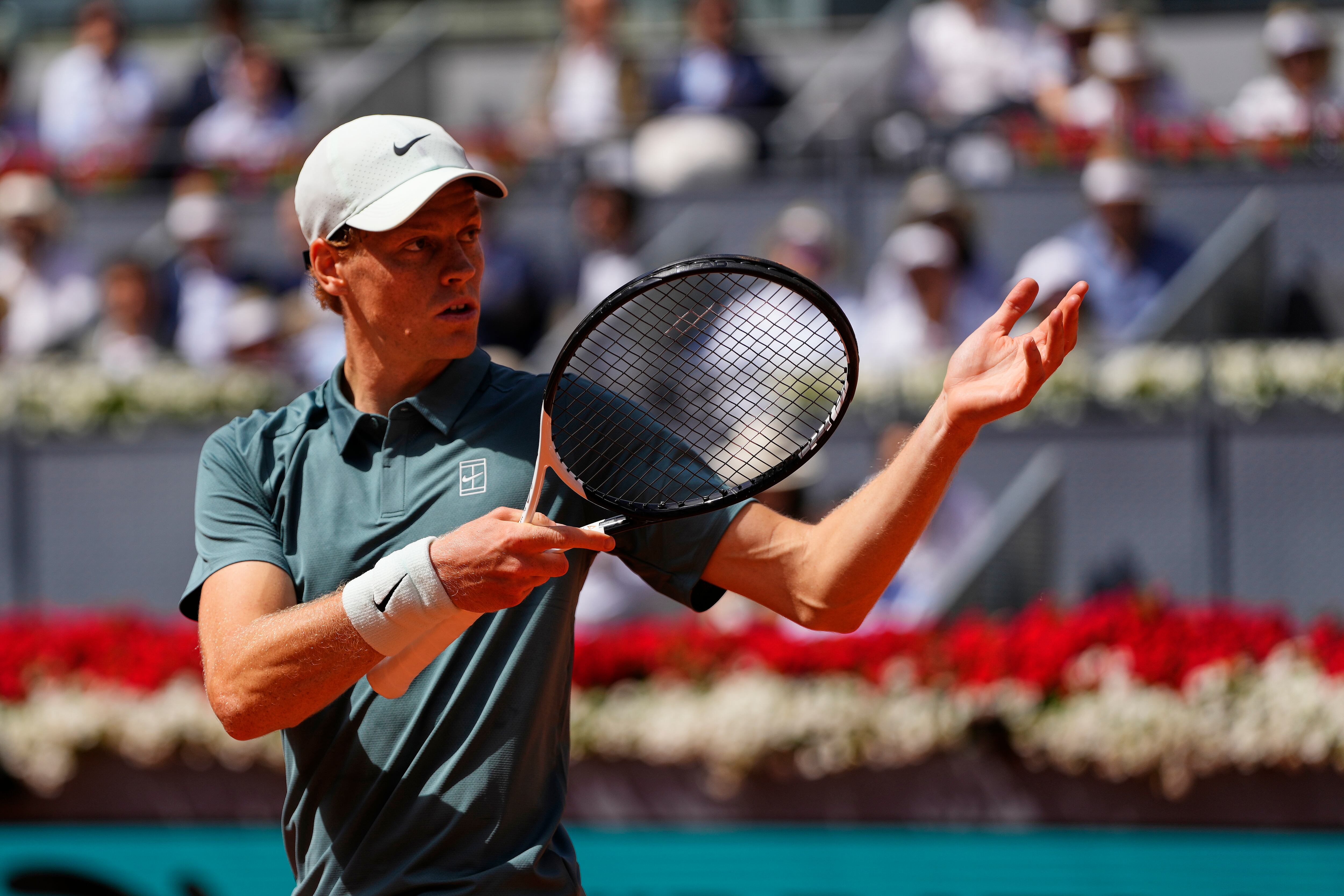 Jannik Sinner, durante su partido ante Cameron Norrie en el Mutua Madrid Open