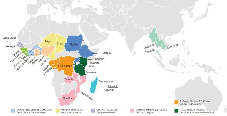 Mapa de les missions de la Cambra tarragonina de cara al 2016. 