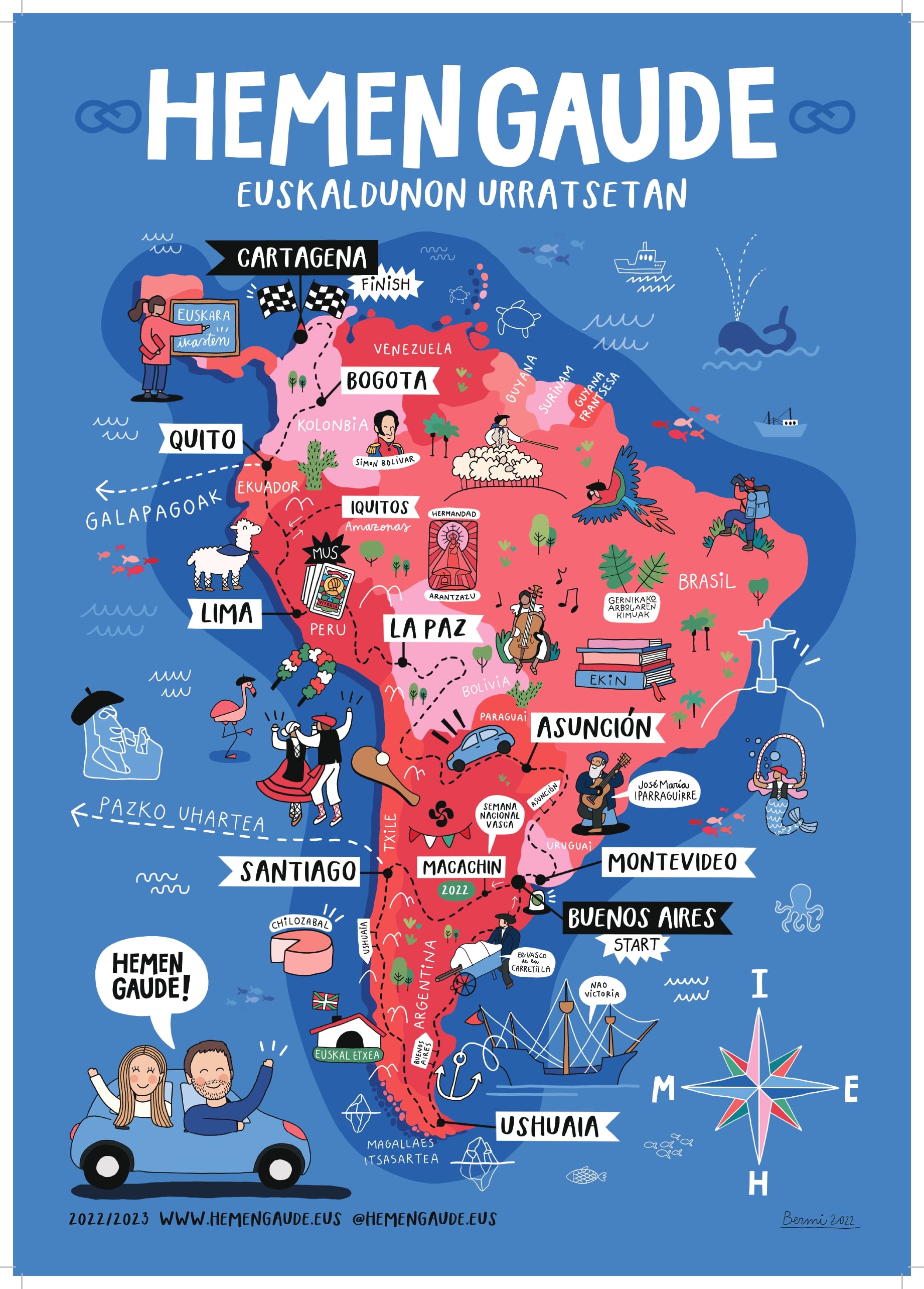 Mapa del recorrido que ha diseñado la ilustradora MissBermi