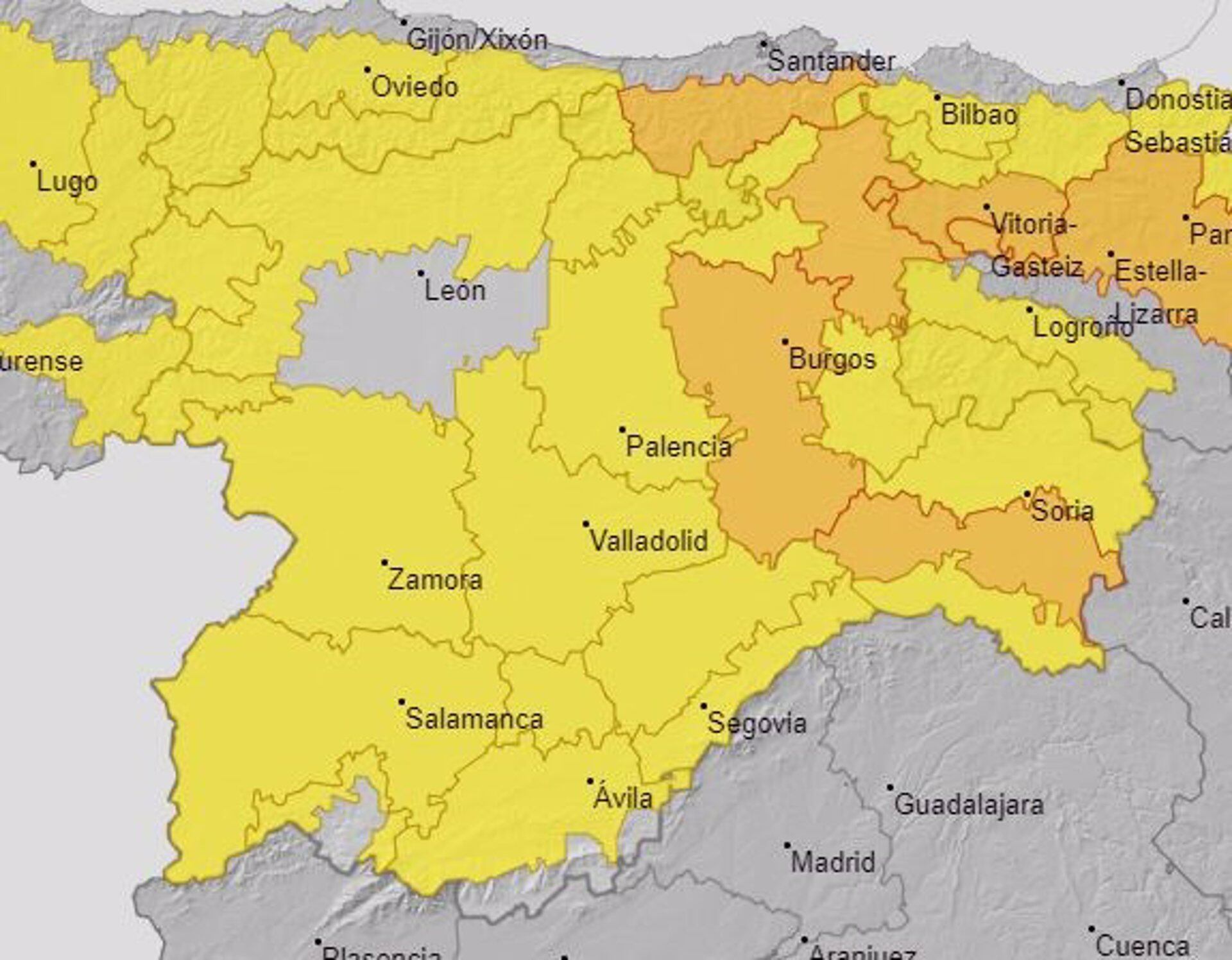 Avisos meteorológicos actualizados para este jueves en Castilla y León.