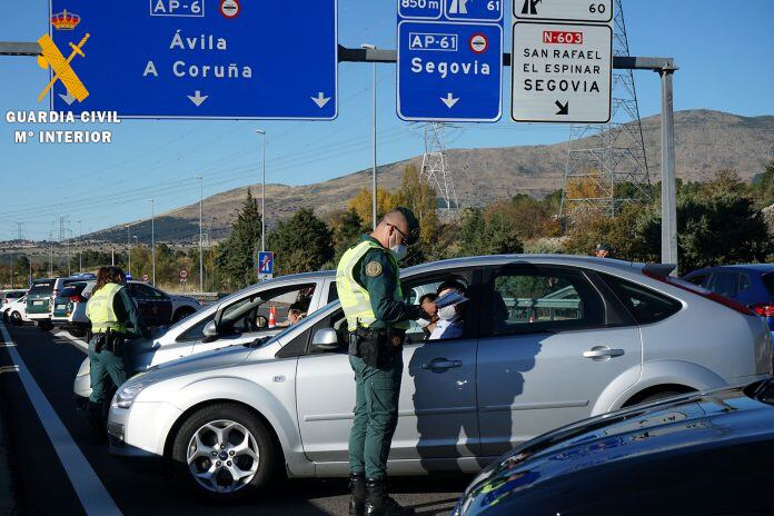 Control de la Guardia Civil en San Rafael, Segovia