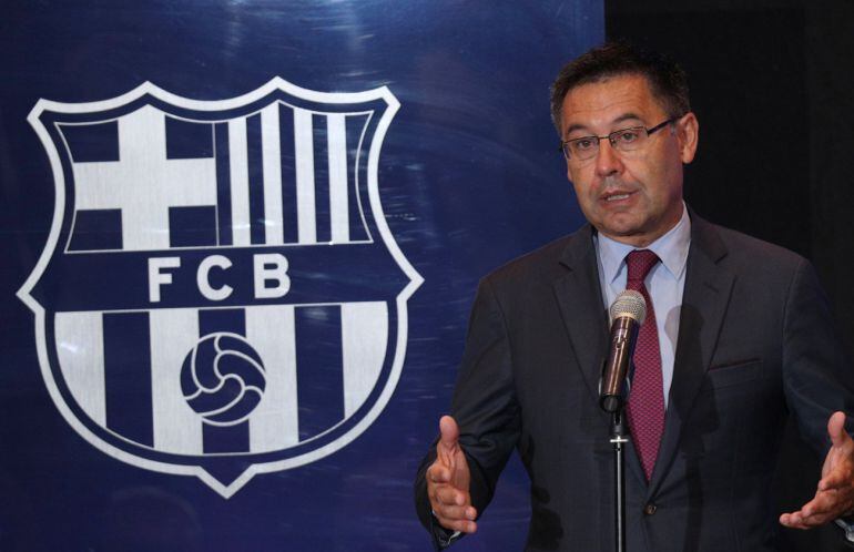 Bartomeu, en una de las salas del Camp Nou