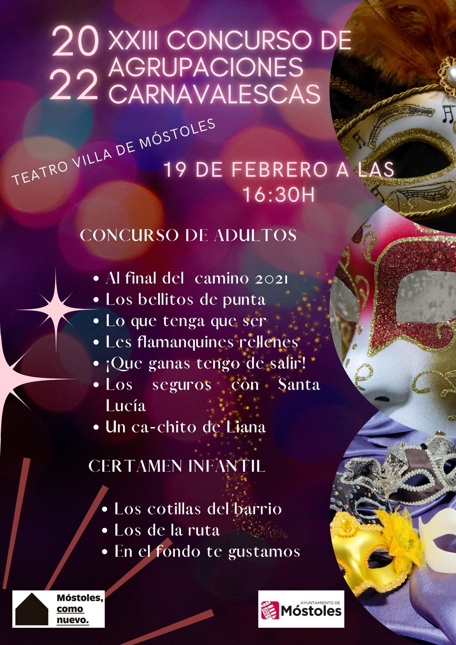 Cartel del concurso de agrupaciones carnavalescas de Móstoles