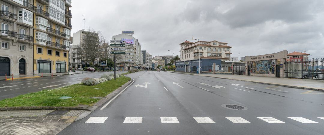 Calles vacías en A Coruña