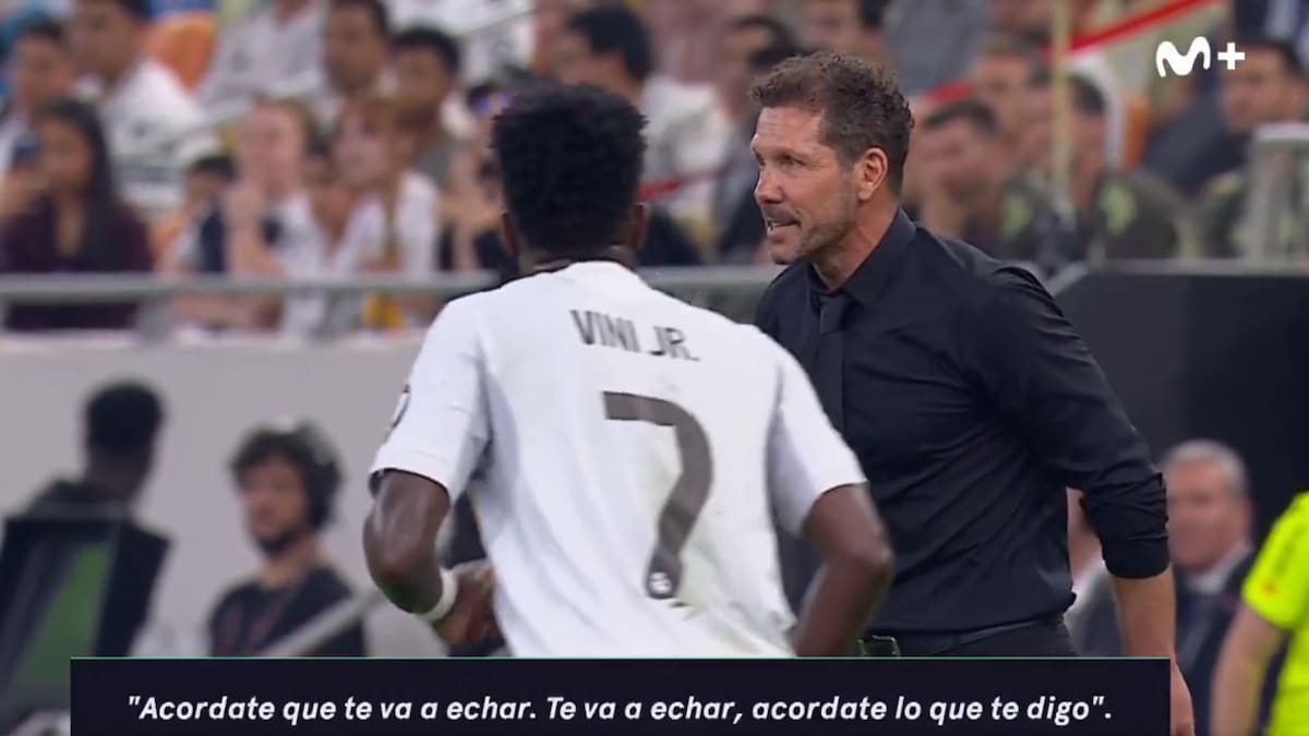 El pique entre Vinicius y Simeone en la semifinal de la Supercopa de España: "Te va a echar Florentino, 'acordate' de lo que te digo"