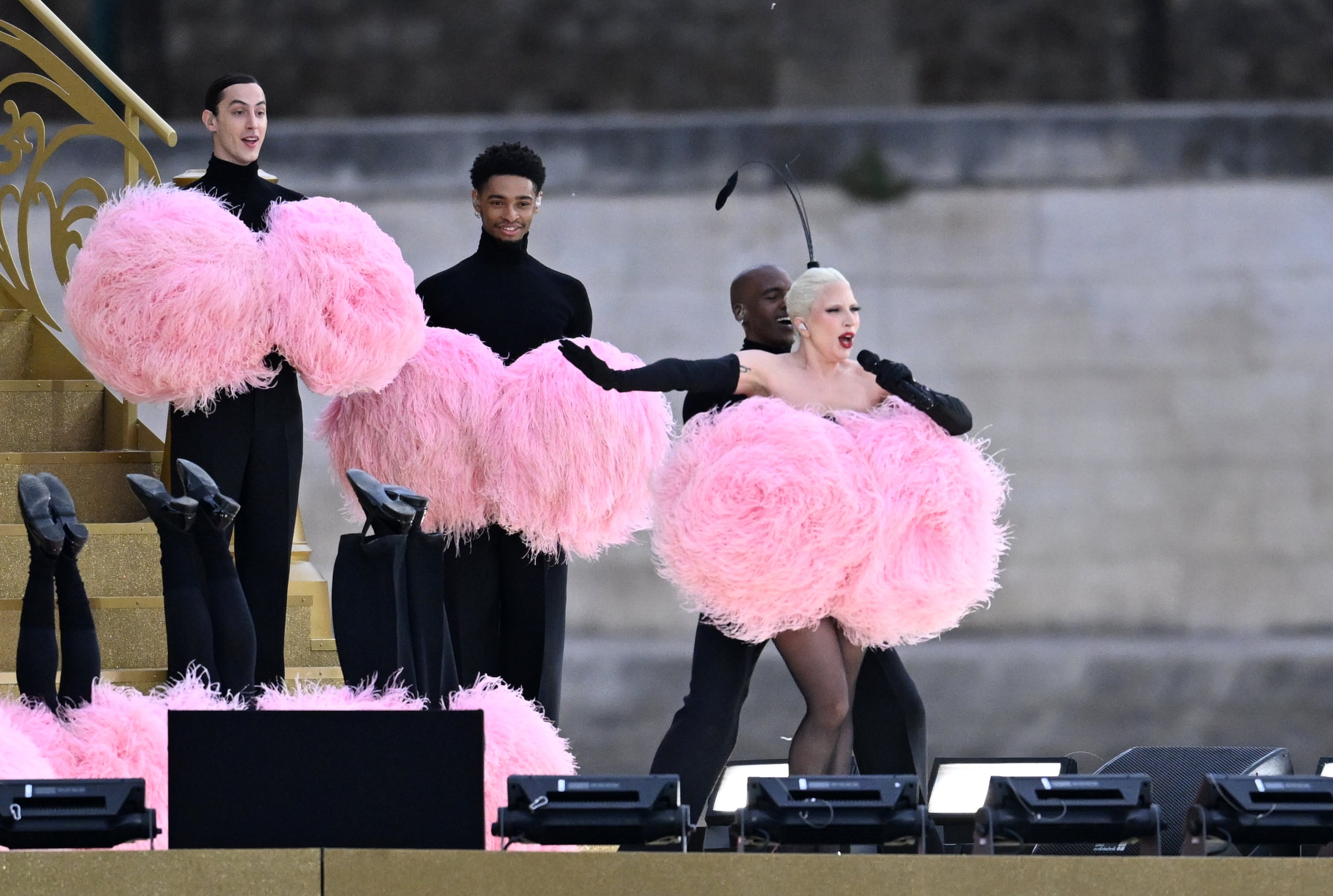 Lady Gaga durante la apertura de la ceremonia de los JJOO.