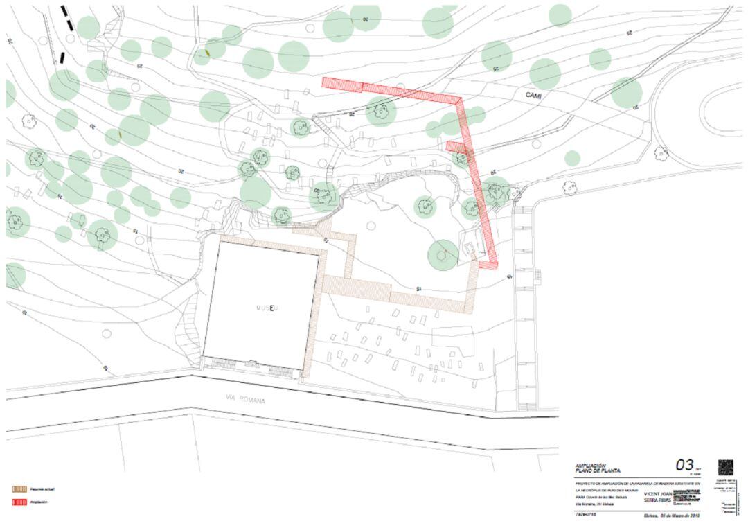 Plano de la zona donde se instalará la nueva pasarela