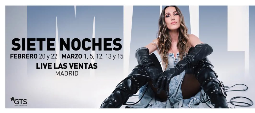 Malú en el cartel que anuncia sus siete noches de conciertos en Las Ventas de Madrid